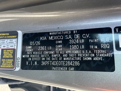 2026 Kia K4 LXS