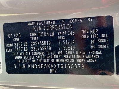 2026 Kia Carnival Hybrid SX