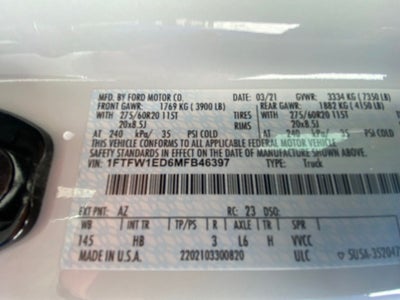 2021 Ford F-150 Lariat