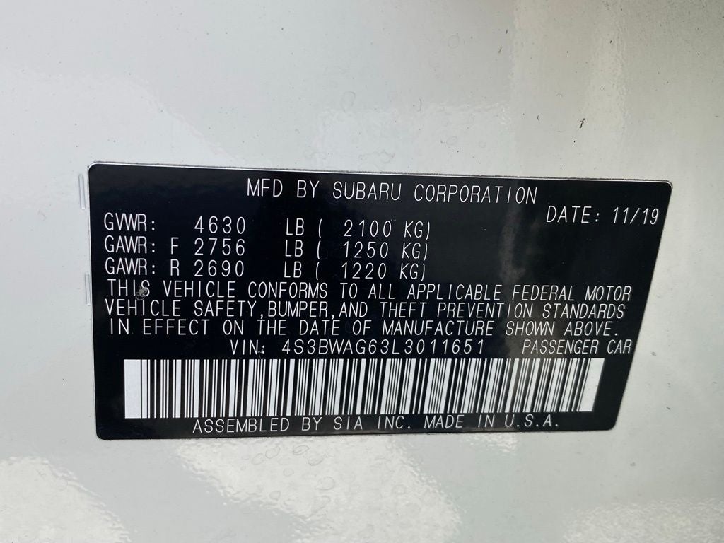 2020 Subaru Legacy 2.5i Sport
