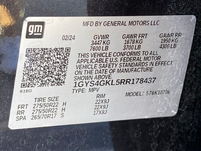 2024 Cadillac Escalade Sport Platinum CONSOLE REFRIGERATOR W/ FREEZER