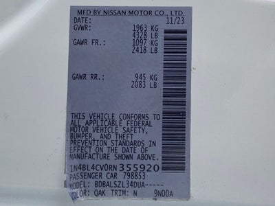 2024 Nissan Altima 2.5 SR