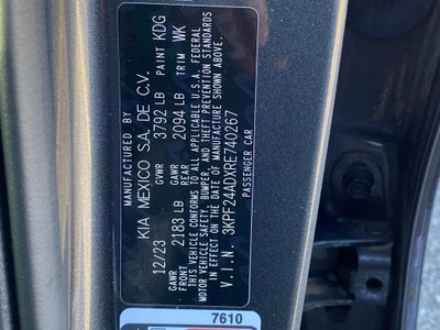 2024 Kia Forte LXS 1 OWNER CLEAN CARFAX TECHNOLOGY PACKAGE