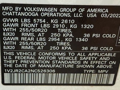 2022 Volkswagen Atlas 3.6L V6 SE w/Technology - PANORAMIC SUNROOF / CLEAN CARFAX