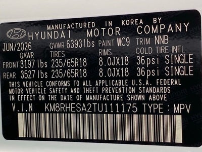 2026 Hyundai Palisade Hybrid SEL Premium 7 Passenger