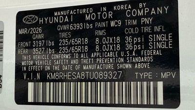 2026 Hyundai Palisade Hybrid SEL Premium 7 Passenger