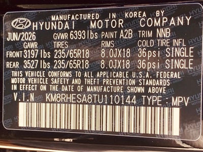 2026 Hyundai Palisade Hybrid SEL Premium 7 Passenger