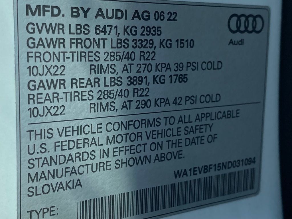 2022 Audi Q8 55 Premium Plus quattro