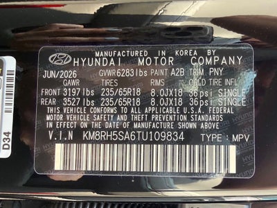 2026 Hyundai Palisade Hybrid Blue SEL Premium 7P