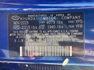 2026 Hyundai Elantra Hybrid Blue