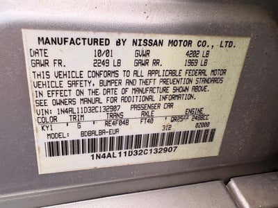 2002 Nissan Altima 2.5 S