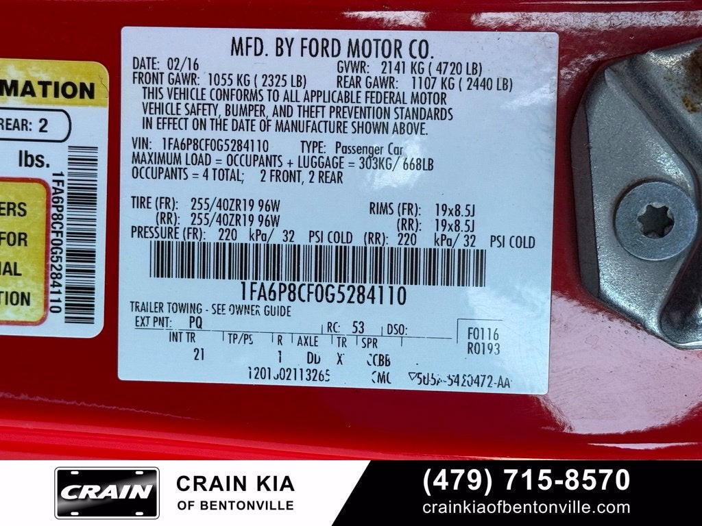 2016 Ford Mustang GT - 5.0 L V8 / CLEAN CARFAX