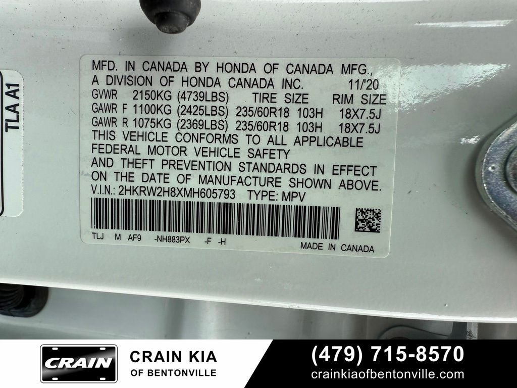 2021 Honda CR-V EX-L - AWD / SUNROOF / ONE OWNER
