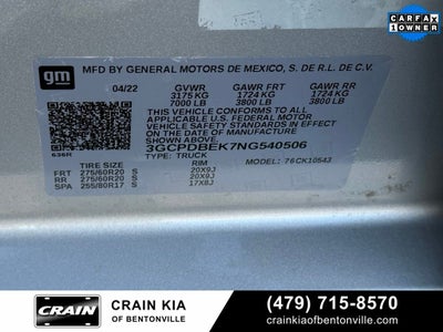 2022 Chevrolet Silverado 1500 Custom - 4WD / CLEAN CARFAX / ONE OWNER