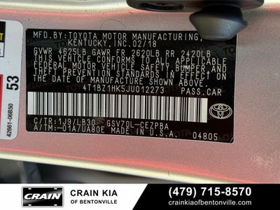2018 Toyota Camry XSE V6 - PANORAMIC SUNROOF