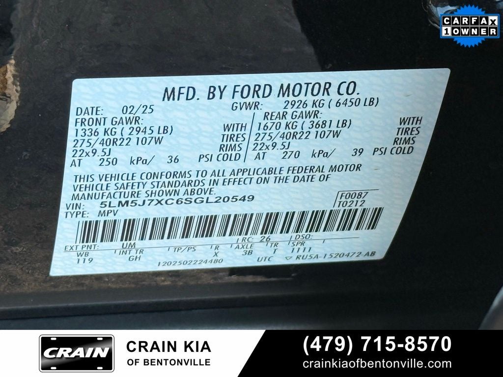 2025 Lincoln Aviator Reserve - AWD / PANORAMIC SUNROOF / ONE OWNER