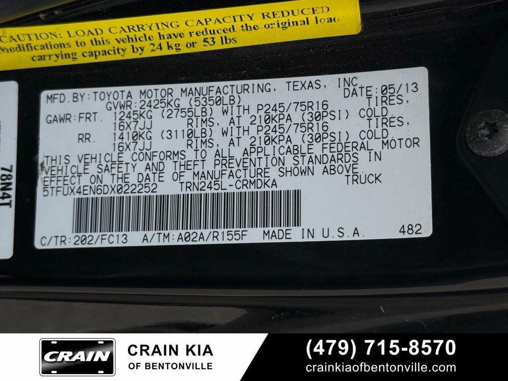 2013 Toyota Tacoma Base - 4WD / CARFAX ONE OWNER