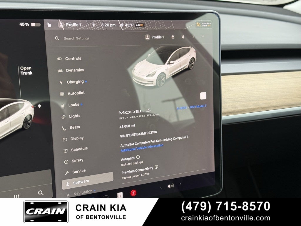 2021 Tesla Model 3 Standard Range Plus