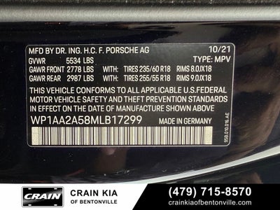 2021 Porsche Macan Base - AWD / PANORAMIC SUNROOF / CLEAN CARFAX