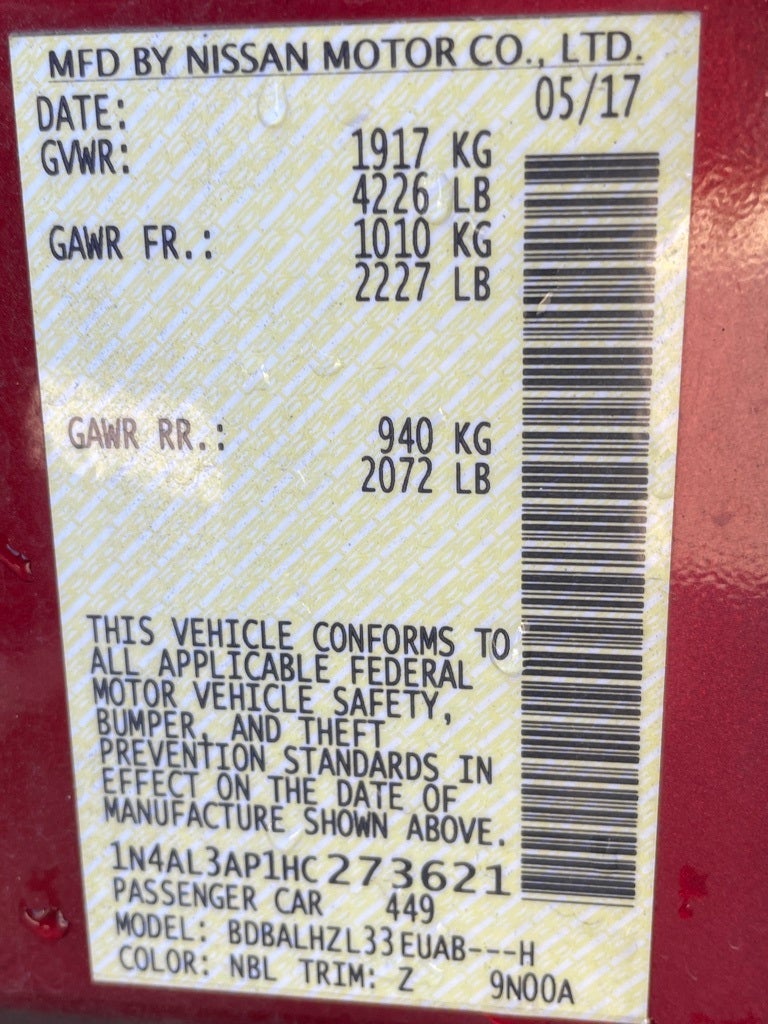 2017 Nissan Altima 2.5 SR LOW PAYMENTS