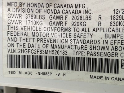 2021 Honda Civic Sport CLEAN CARFAX / CARPLAY