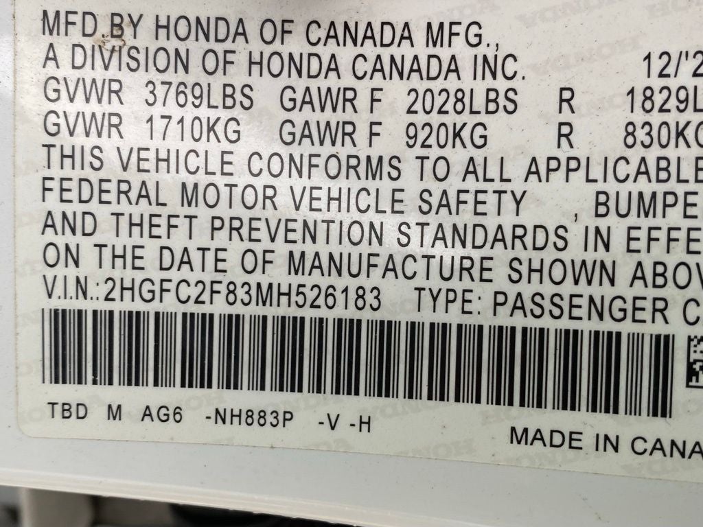 2021 Honda Civic Sport CLEAN CARFAX / CARPLAY