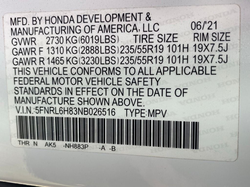 2022 Honda Odyssey Touring