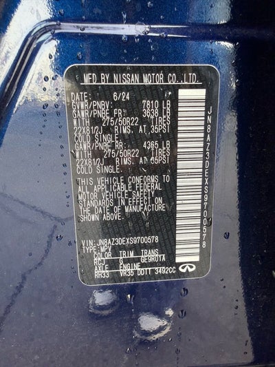 2025 INFINITI QX80 SENSORY HEATED SEATS / MOONROOF / ONE OWNER