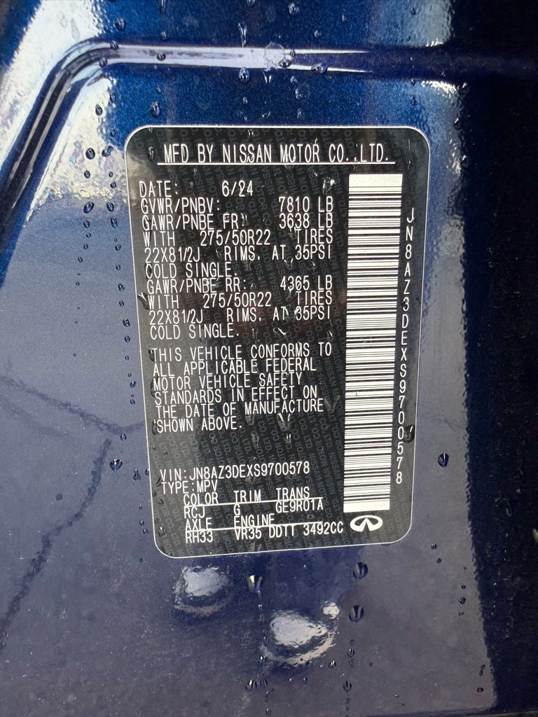 2025 INFINITI QX80 SENSORY HEATED SEATS / MOONROOF / ONE OWNER