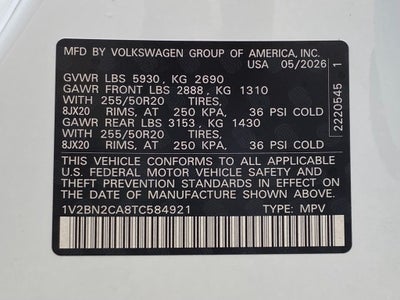 2026 Volkswagen Atlas 2.0T SEL