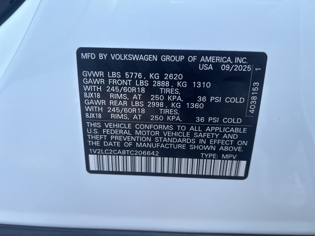 2026 Volkswagen Atlas Cross Sport 2.0T SE