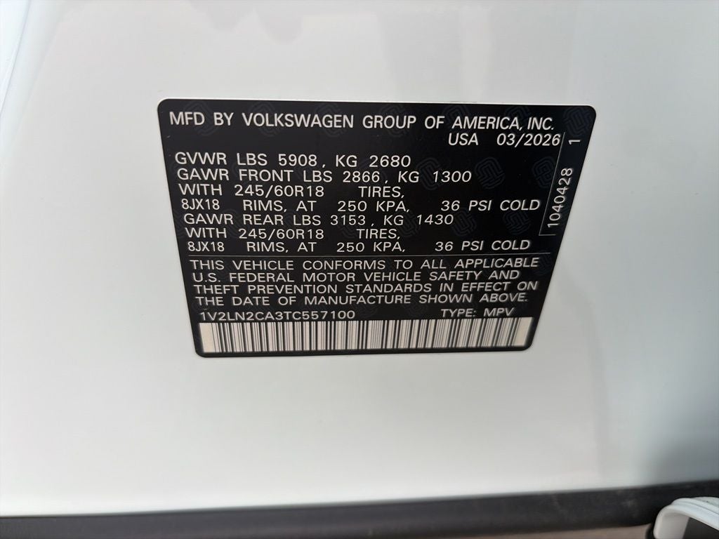 2026 Volkswagen Atlas 2.0T SE