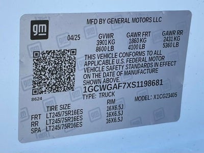 2025 Chevrolet Express Cargo 2500 WT