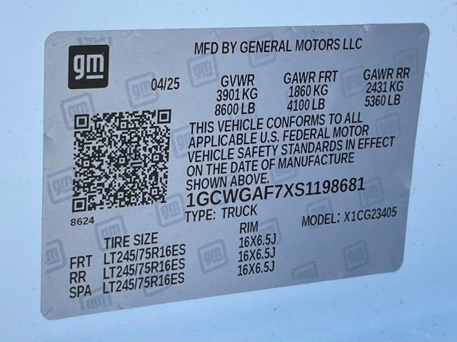 2025 Chevrolet Express Cargo 2500 WT