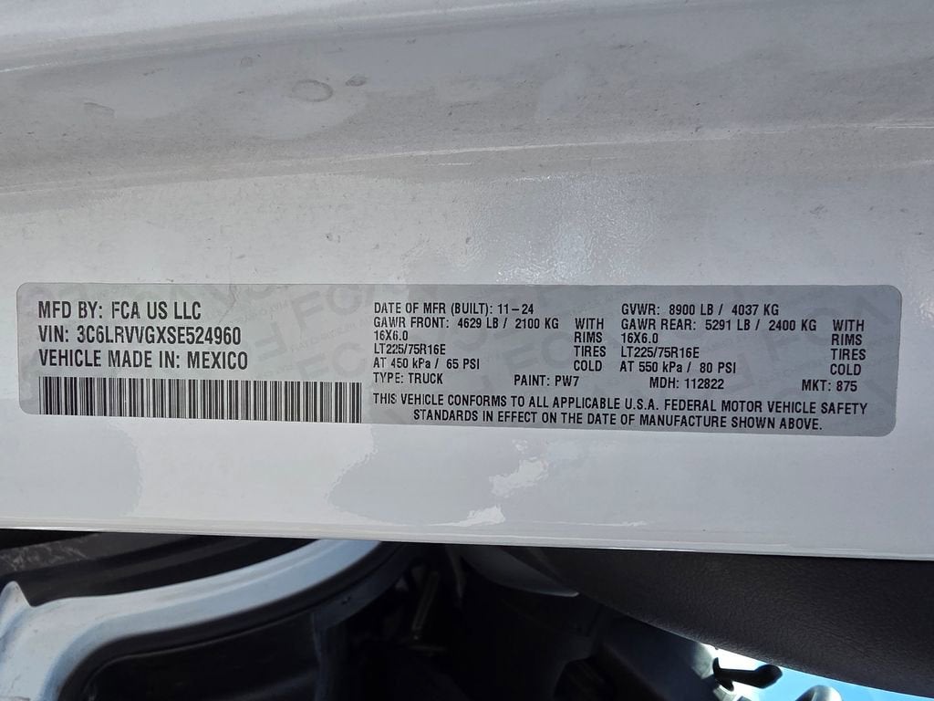 2025 RAM ProMaster Cargo Van Tradesman